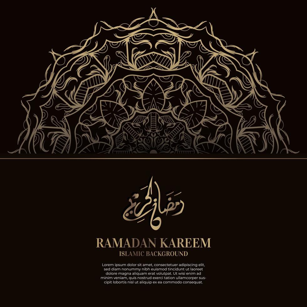 ramadan kareem. islamitisch achtergrondontwerp met Arabische kalligrafie en ornamentmandala. vector