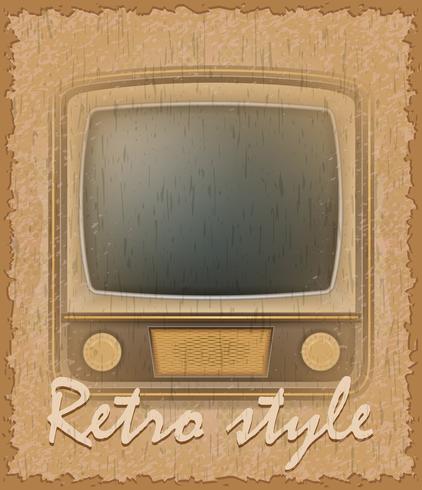 retro stijl poster oude tv vectorillustratie vector