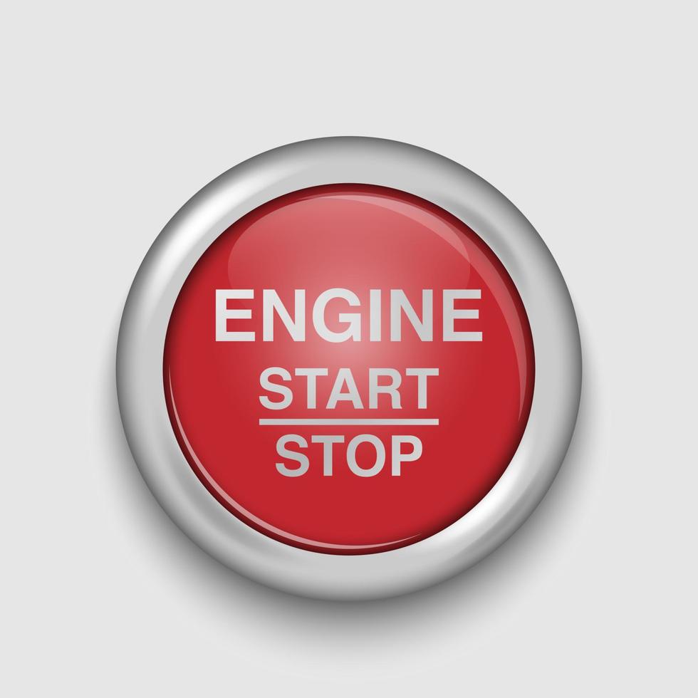 motor start- en stopknop, vectorillustratie vector