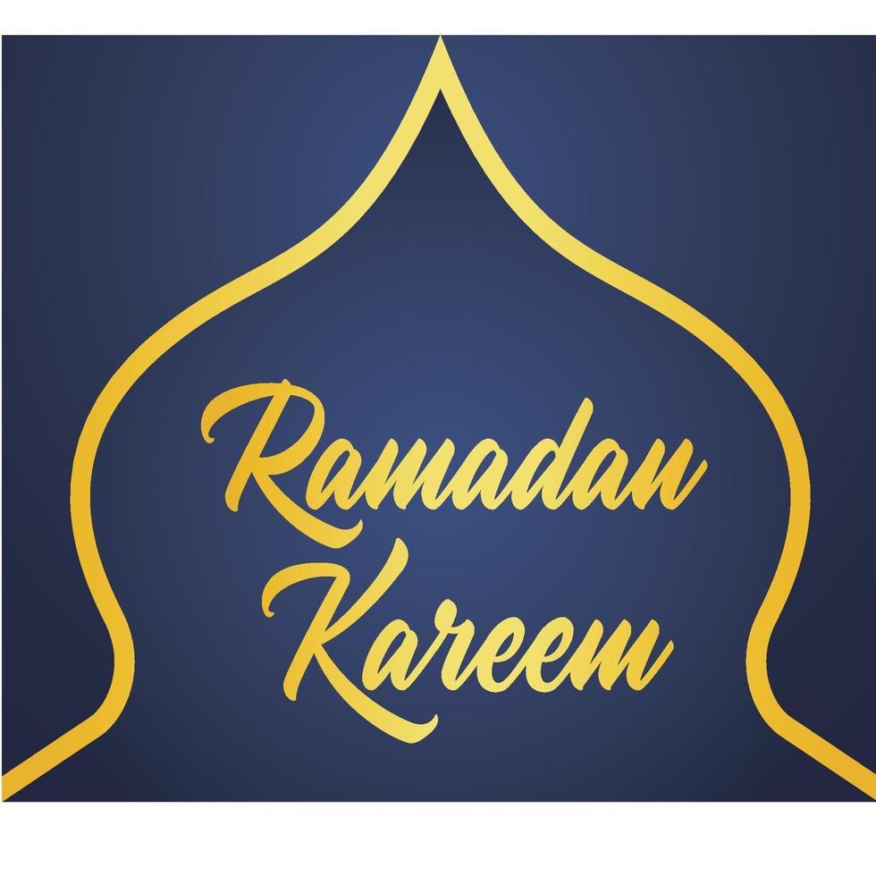 ramadan kareem moskee met tekst vector