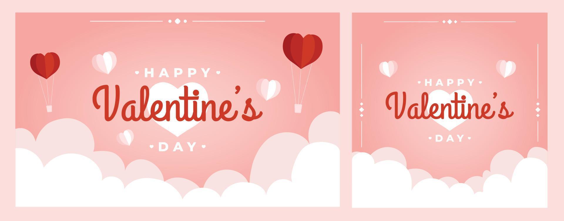 Valentijnsdag achtergrond wenskaart poster banner met romantische harten roze element vector