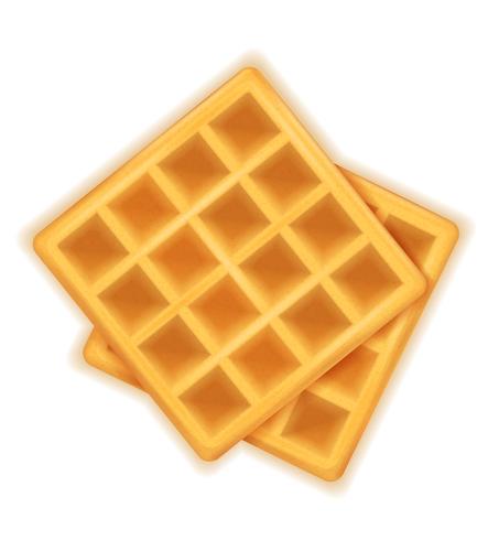 Belgisch wafel zoet dessert voor ontbijt vectorillustratie vector