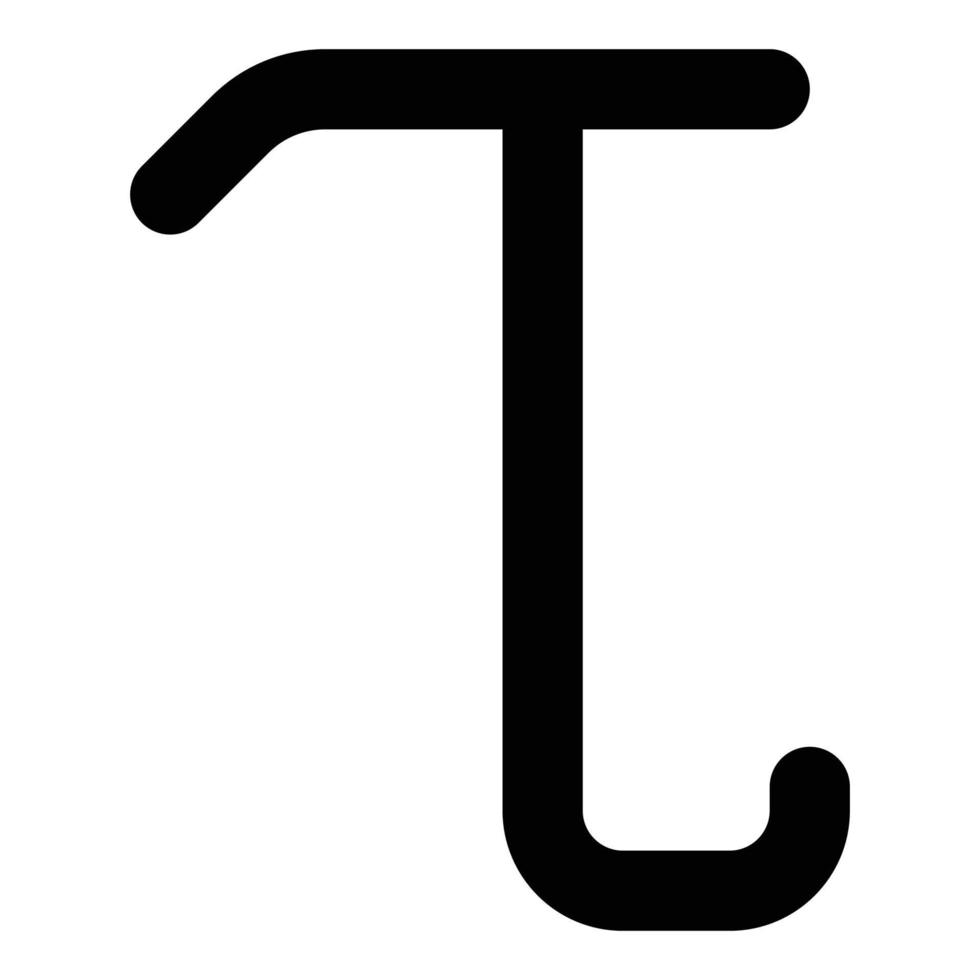 tau grieks symbool kleine letter kleine letter lettertype pictogram zwarte kleur vector illustratie vlakke stijl afbeelding