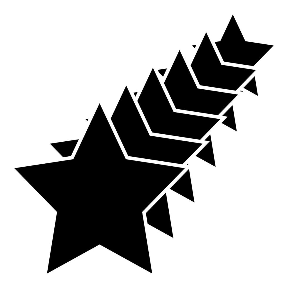 zes sterren ster concept pictogram zwarte kleur vector illustratie vlakke stijl afbeelding