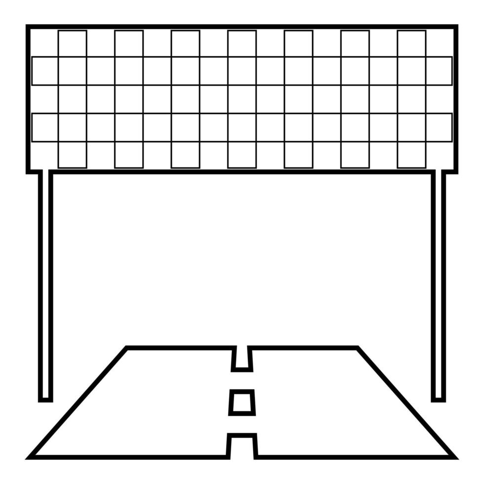 finish en weg lijn racebaan succes concept afwerking pictogram overzicht zwarte kleur vector illustratie vlakke stijl afbeelding