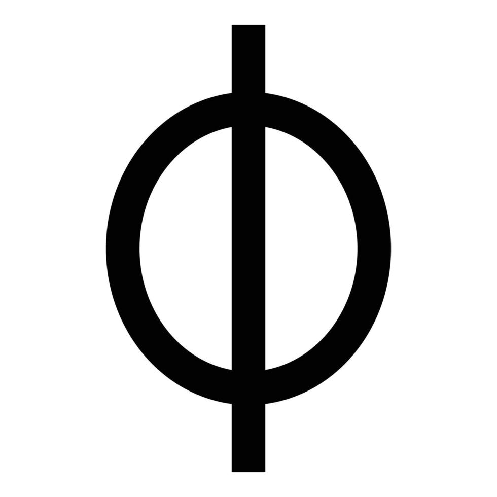 phi grieks symbool kleine letter kleine letter lettertype pictogram zwarte kleur vector illustratie vlakke stijl afbeelding