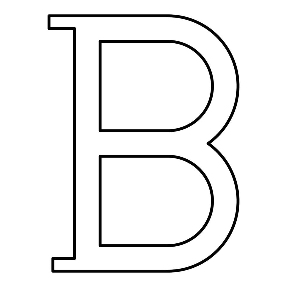 beta grieks symbool hoofdletter hoofdletter lettertype pictogram overzicht zwarte kleur vector illustratie vlakke stijl afbeelding