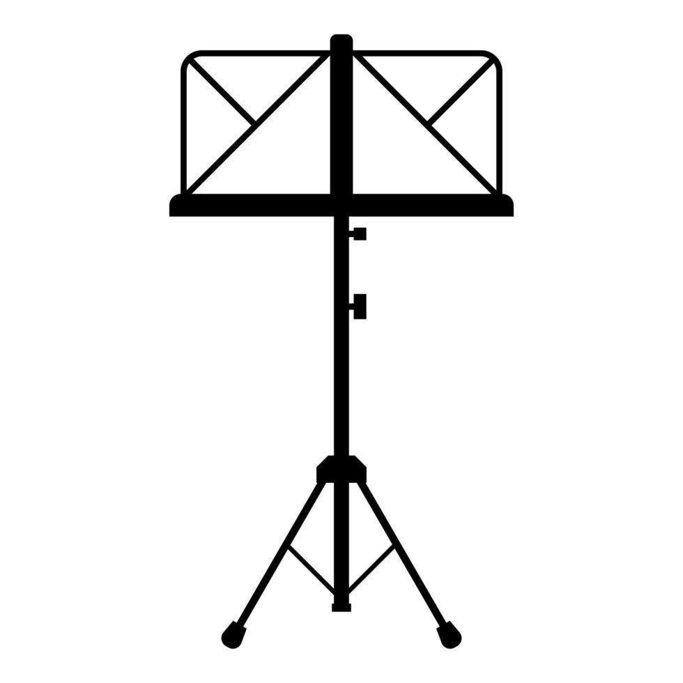 muziekstandaard ezel statief pictogram zwarte kleur vector illustratie vlakke stijl afbeelding