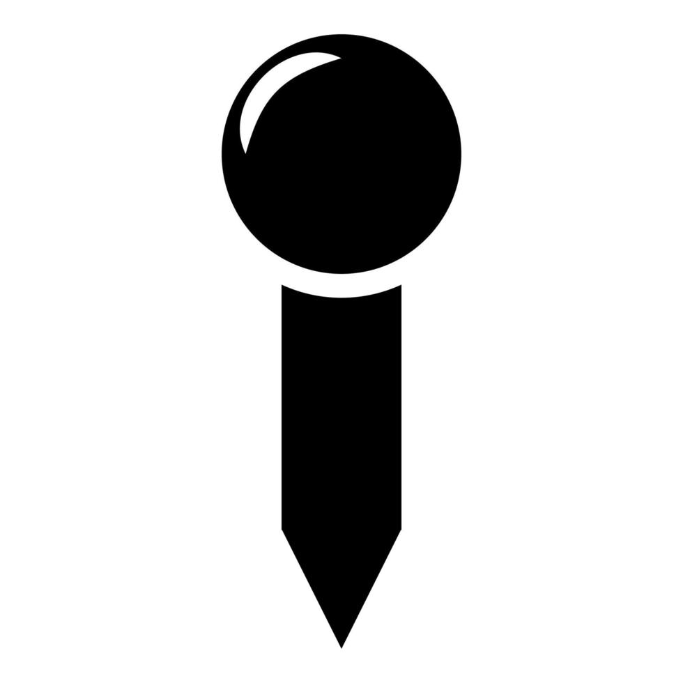 push pin marker kaart aanwijzer punaise punaise secretaresse accessoires kantoor pictogram zwarte kleur vector illustratie vlakke stijl afbeelding