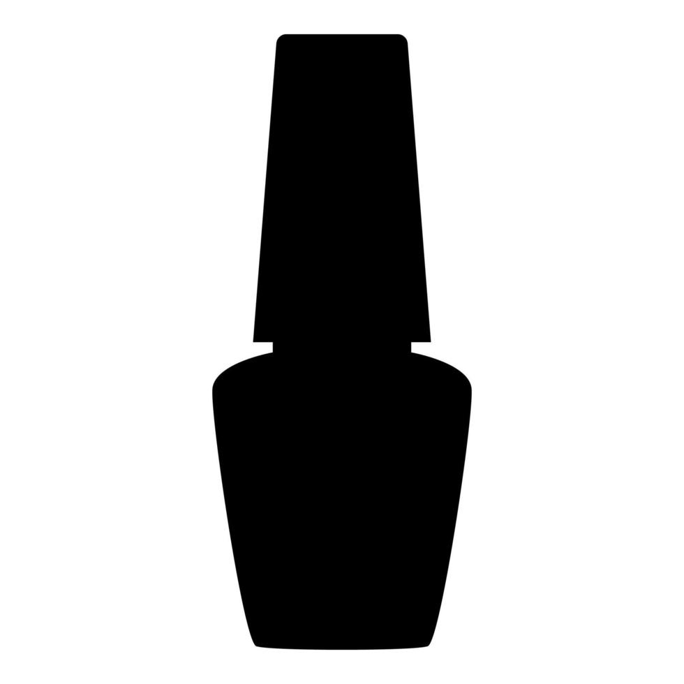 pot met nagellak voor manicure fles silhouet handhygiëne manicure concept vernis pictogram zwarte kleur vector illustratie vlakke stijl afbeelding
