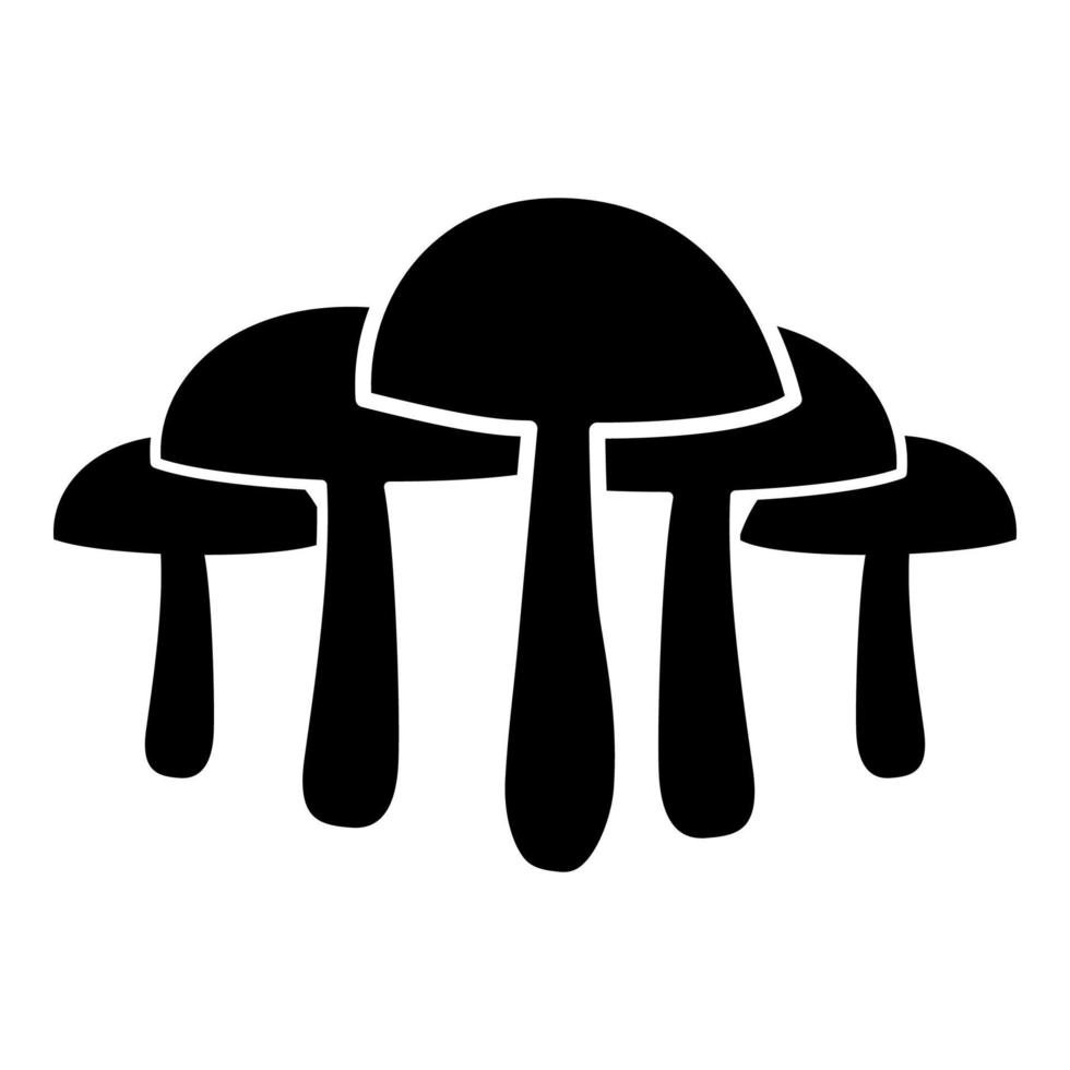 paddestoelen pictogram zwarte kleur vector illustratie vlakke stijl afbeelding