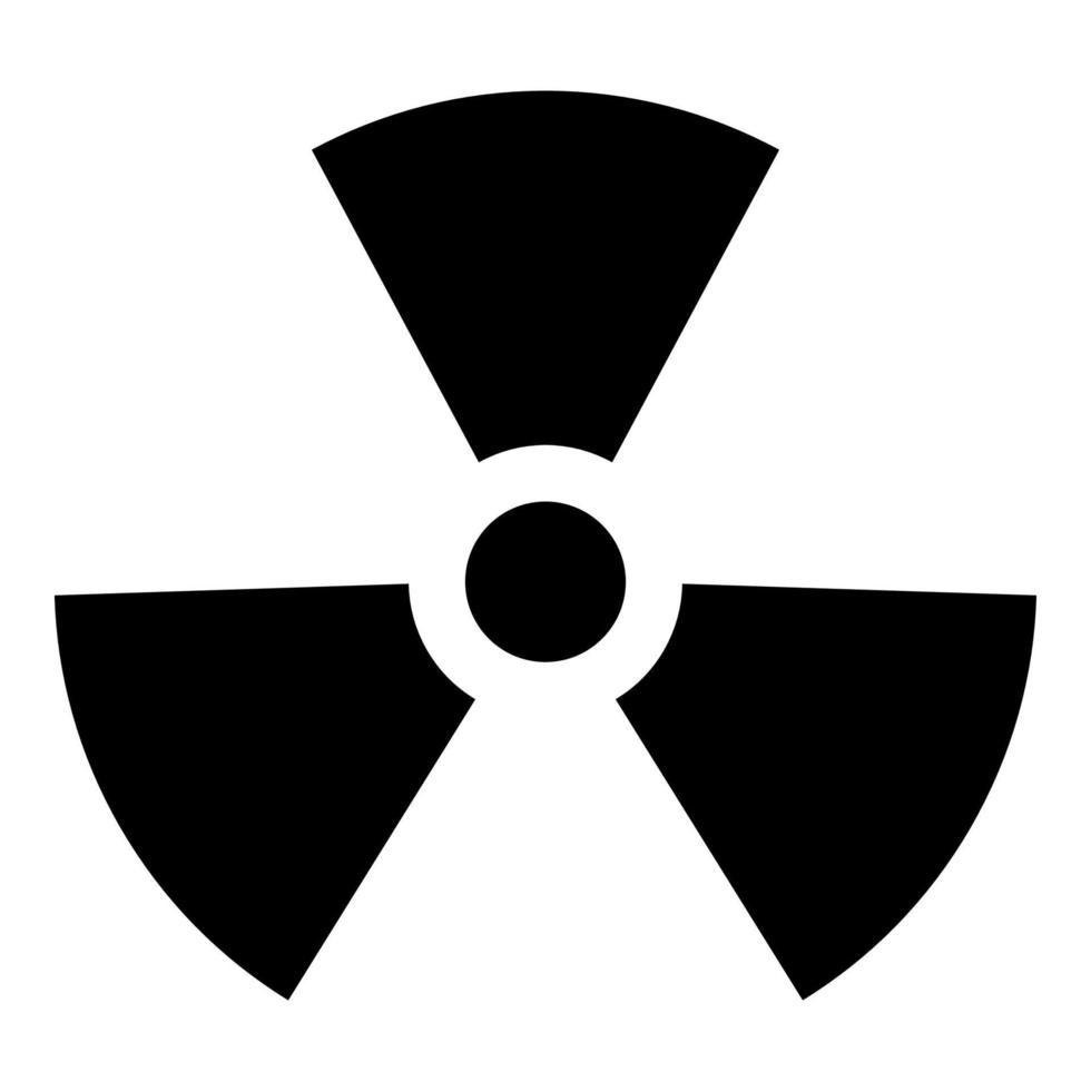 radioactiviteit symbool nucleair teken pictogram zwarte kleur vector illustratie vlakke stijl afbeelding