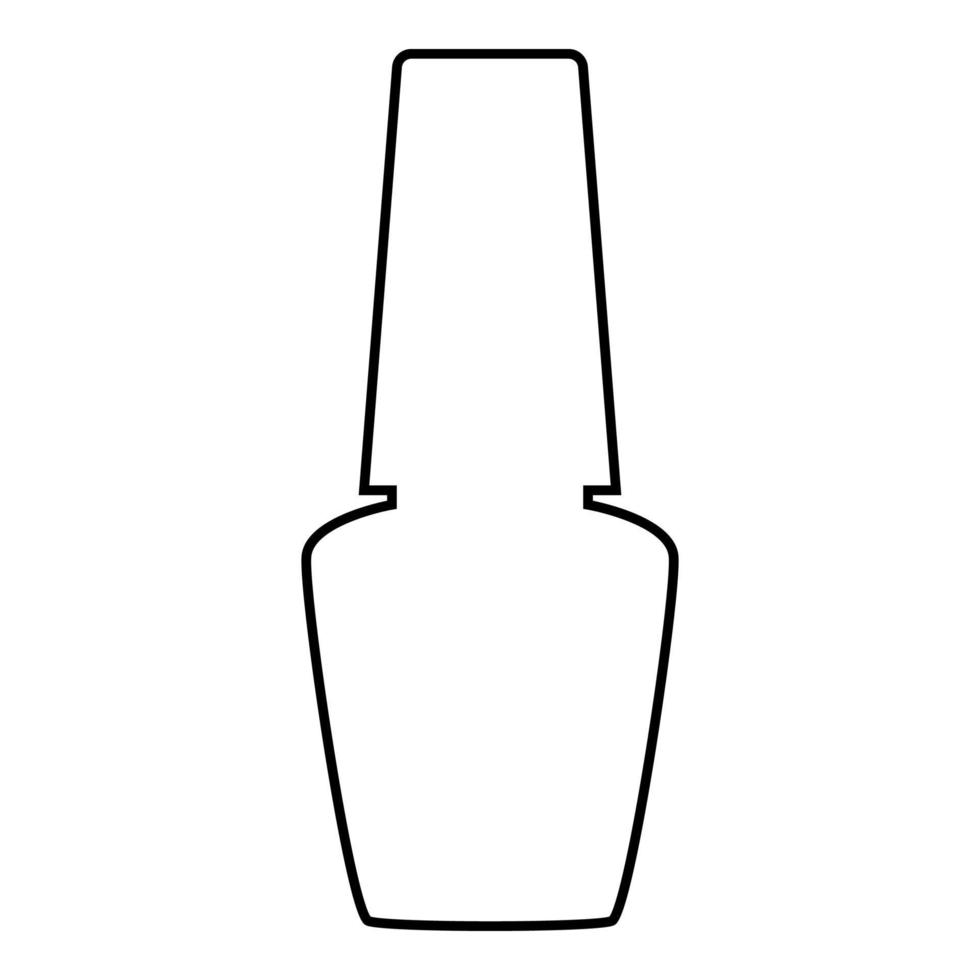 pot met nagellak voor manicure fles silhouet handhygiëne manicure concept vernis pictogram overzicht zwarte kleur vector illustratie vlakke stijl afbeelding