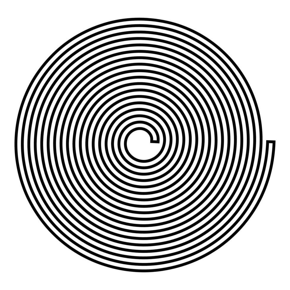 spiraal helix gyre pictogram overzicht zwarte kleur vector illustratie vlakke stijl afbeelding