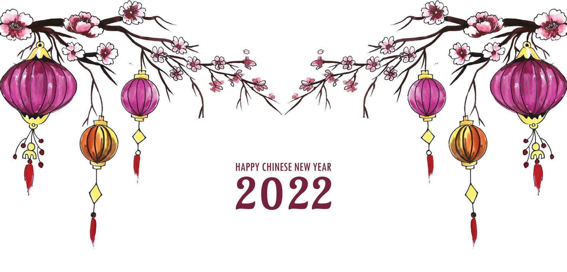 mooie 2022 chinees nieuwjaar banner achtergrond vector