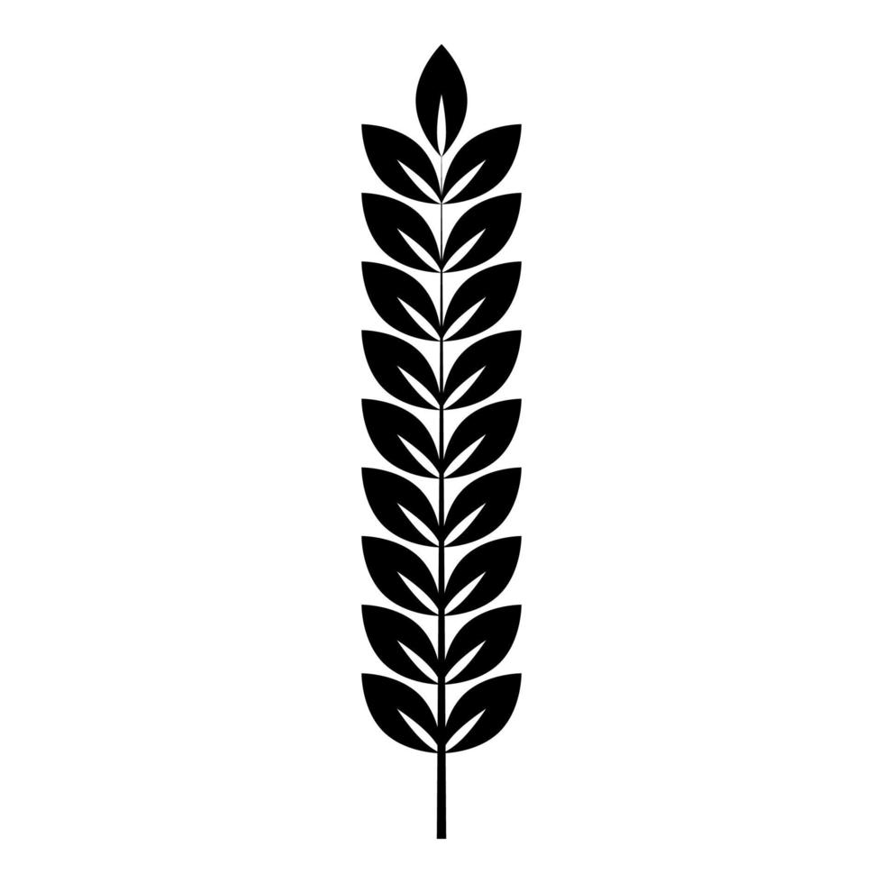 aartje van tarwe plant tak pictogram zwarte kleur vector illustratie vlakke stijl afbeelding