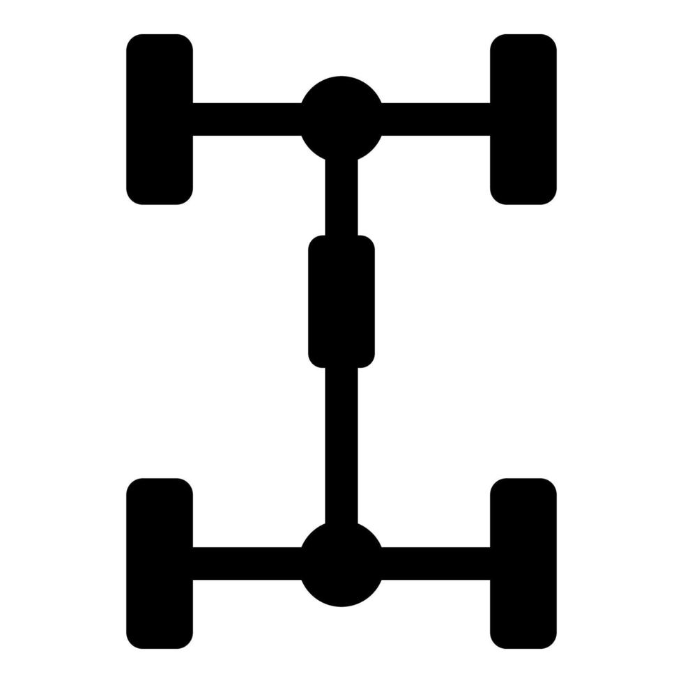 onderstel chassis vervoer voor auto voertuig frame pictogram zwarte kleur vector illustratie vlakke stijl afbeelding