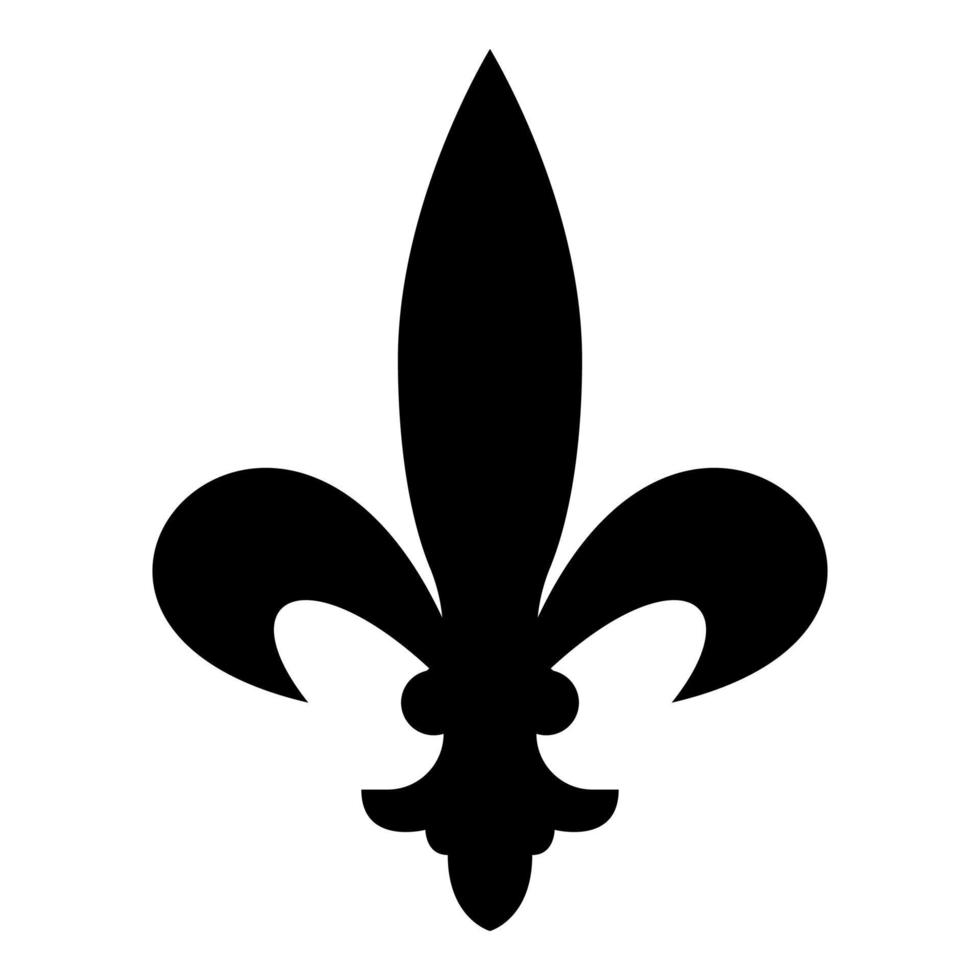 heraldisch symbool heraldiek liliya symbool fleur-de-lis koninklijk frans heraldiek stijlicoon zwarte kleur vector illustratie vlakke stijl afbeelding