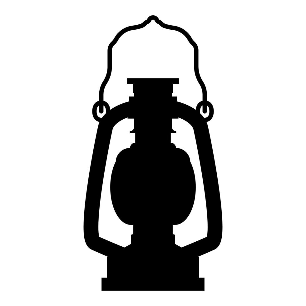 kerosine lamp camping lantaarn retro gaslamp vintage pictogram zwarte kleur vector illustratie vlakke stijl afbeelding