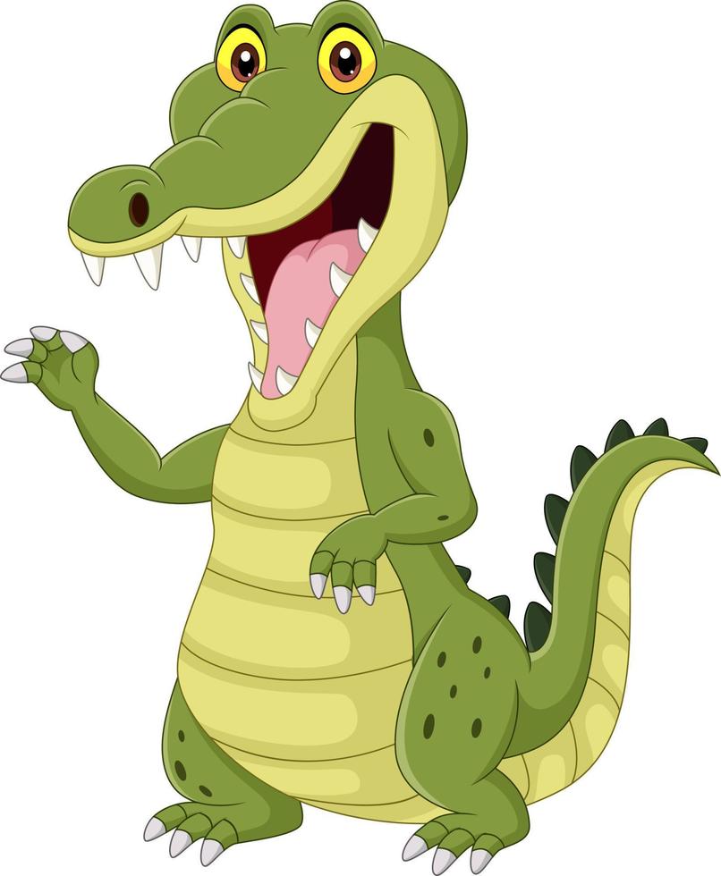 cartoon grappige krokodil geïsoleerd op een witte achtergrond vector