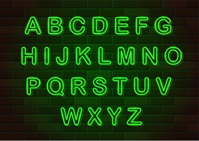 gloeiende neon letters Engelse alfabet vectorillustratie vector