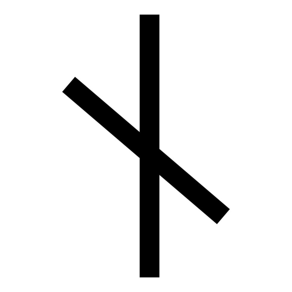 nauthis rune neidis behoefte nacht niet symbool pictogram zwarte kleur vector illustratie vlakke stijl afbeelding