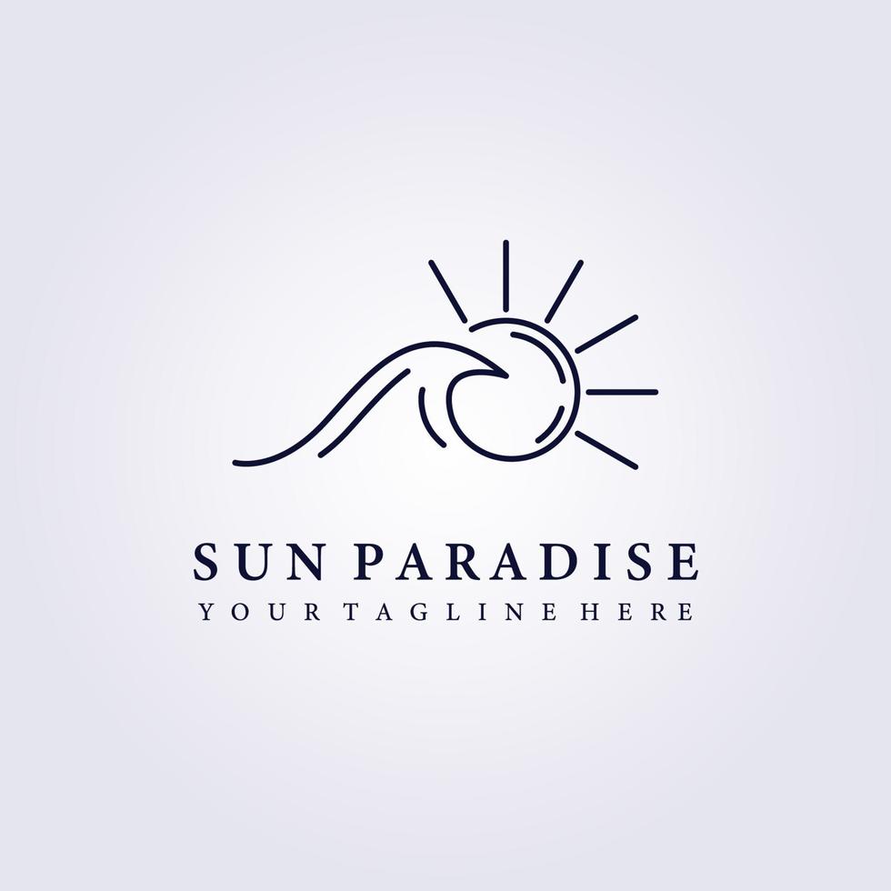 golf oceaan zonsondergang zonsopgang logo vector illustratie ontwerp eenvoudig minimaal lijn kunst pictogram symbol