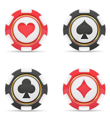 casino chips met kaarten past vectorillustratie vector