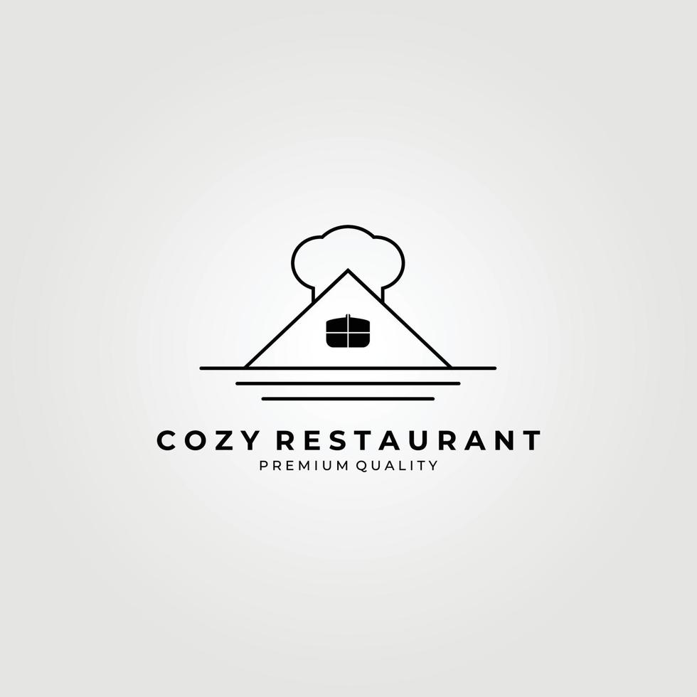 chef-kok huis en pan logo, creatief gezellig restaurant en café pictogram logo vector illustratie ontwerp