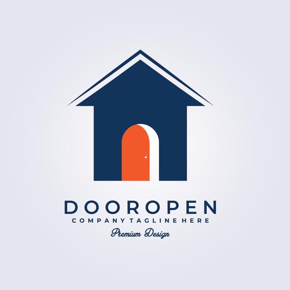 deur winkel, bedrijf, bedrijf, winkel logo zelfgemaakte, huis vector illustratie ontwerp