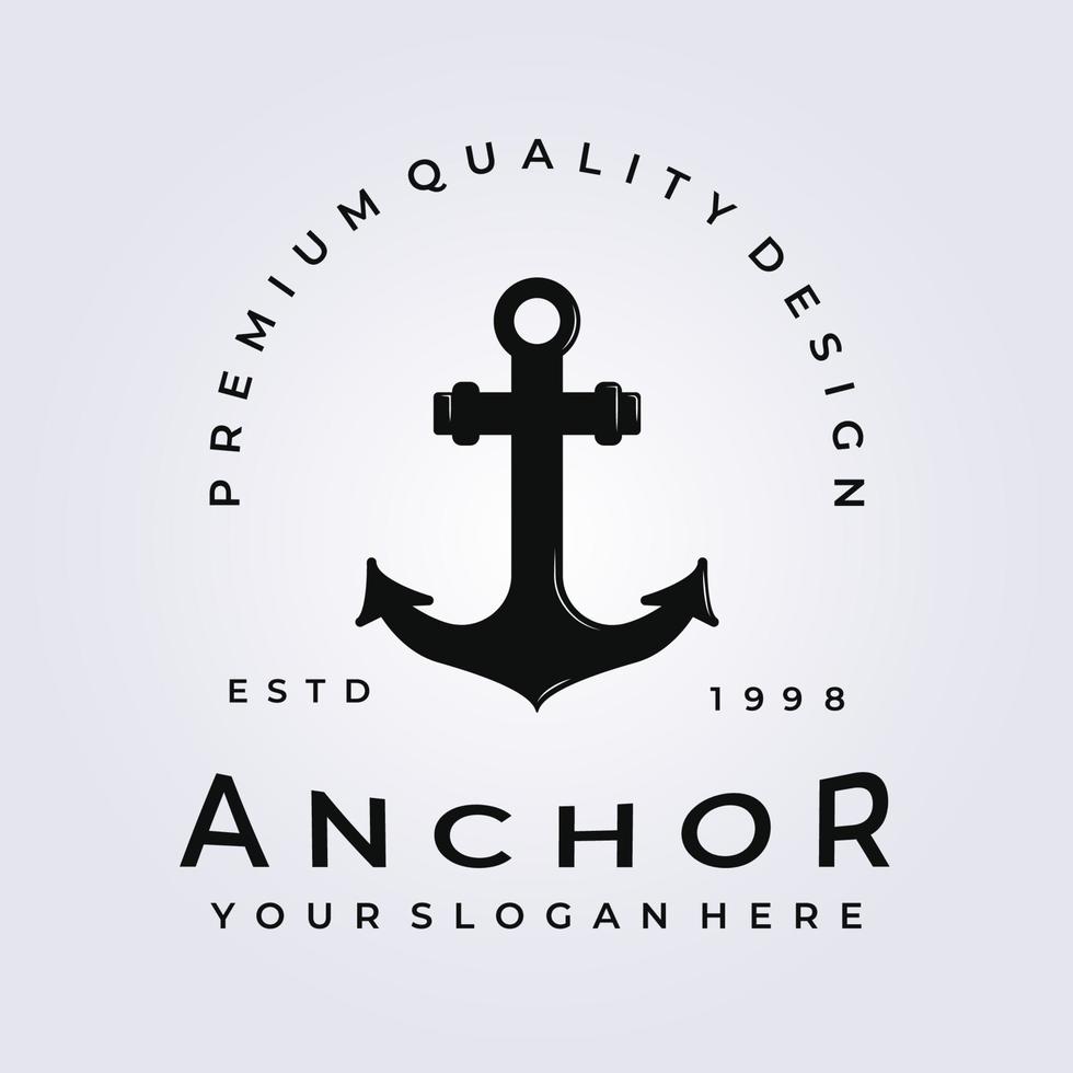 elegant ankerpictogram logo, haven vector, schipper illustratie ontwerp, vintage stijl logo vector