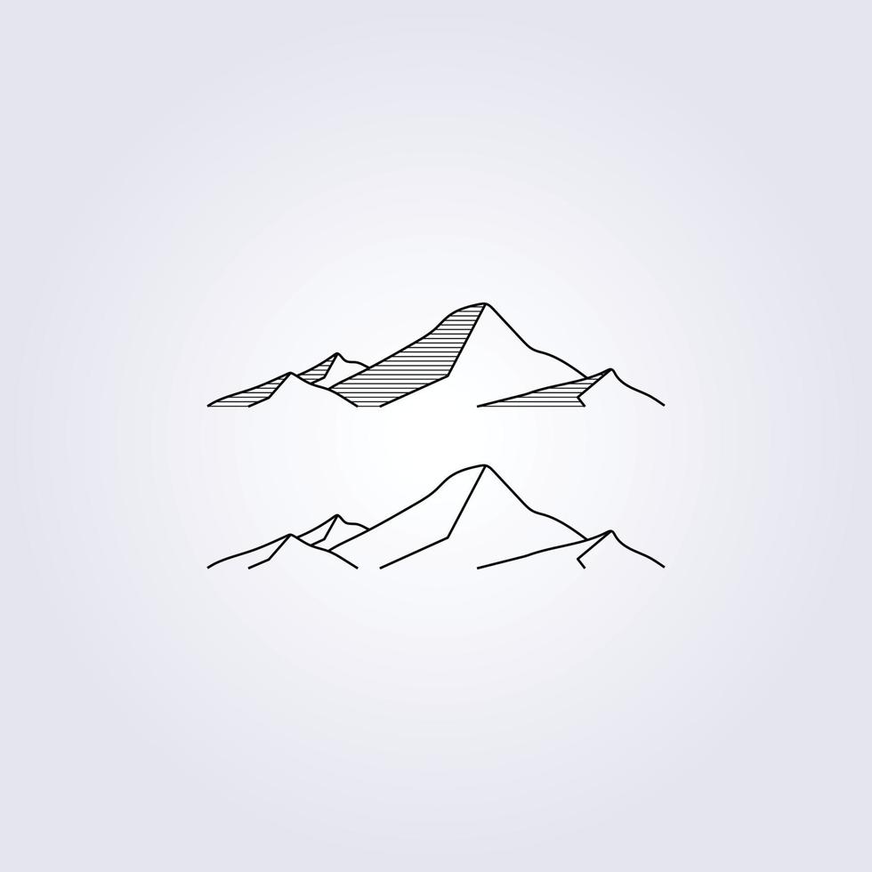 eenvoudig berg lijn illustratie pictogram logo sjabloon achtergrond vector ontwerp