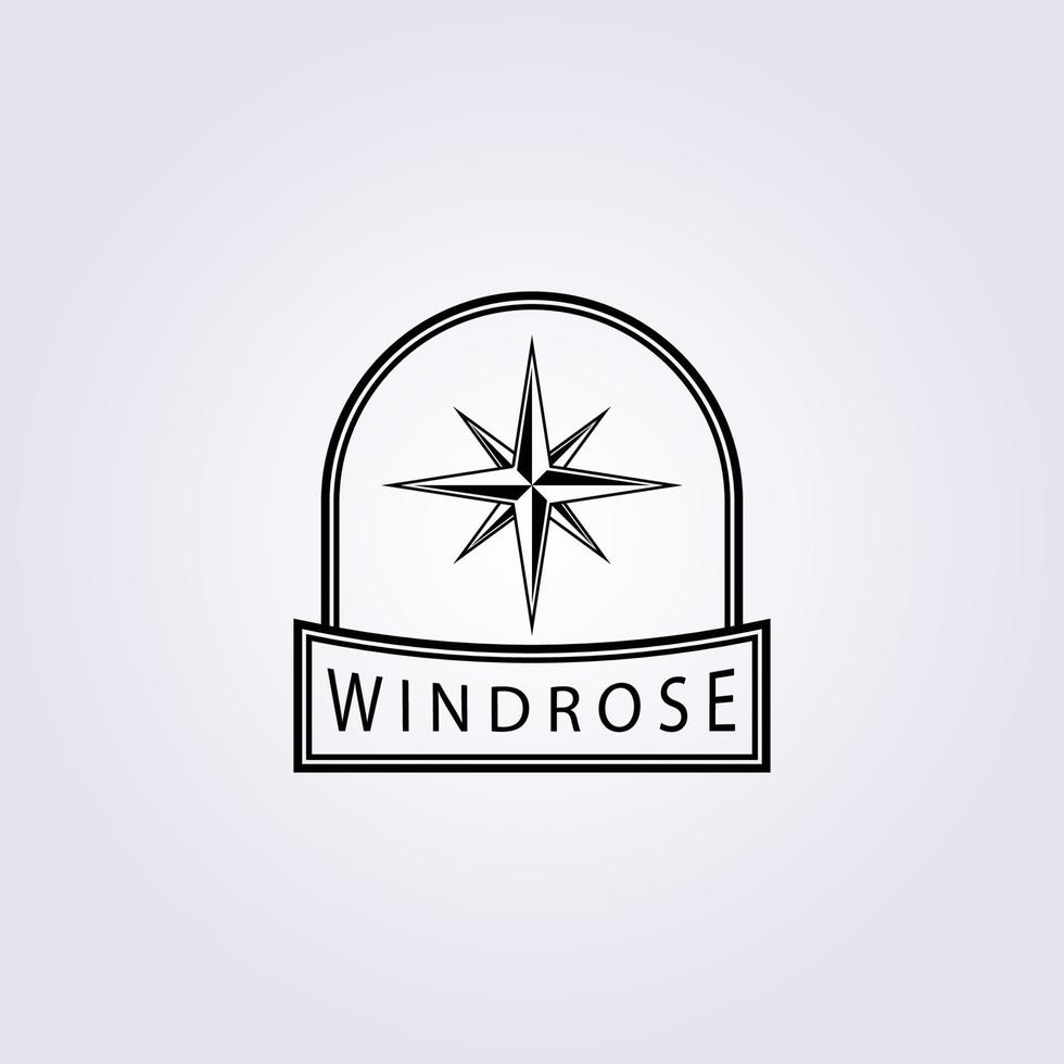 windroos badge logo vector illustratie ontwerp