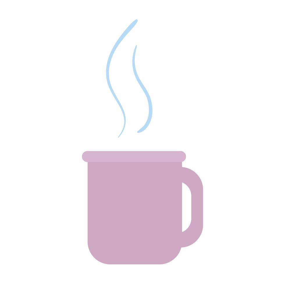 koffiemok met stoom, geïsoleerd pictogram voor warme drank vector