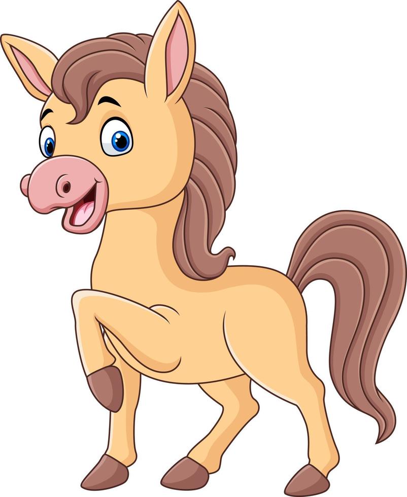 schattige baby pony cartoon geïsoleerd op een witte achtergrond vector