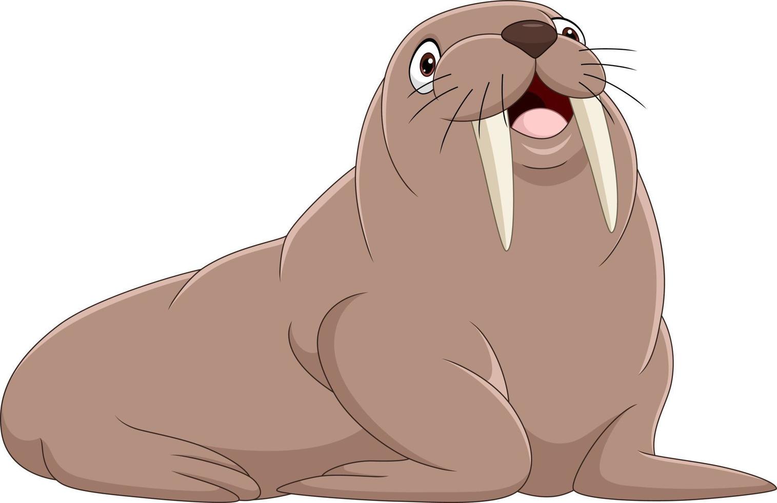 cartoon walrus geïsoleerd op witte achtergrond vector