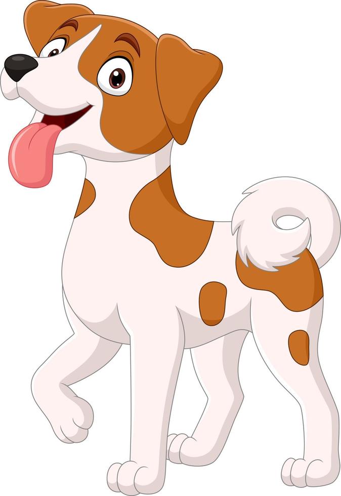 cartoon grappige hond die tong toont vector