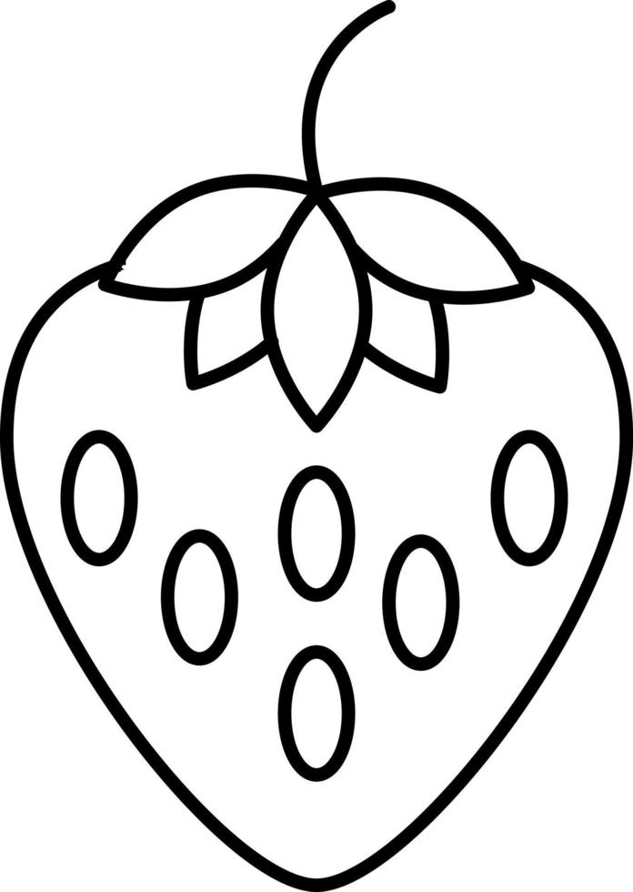 aardbei overzicht pictogram fruit vector