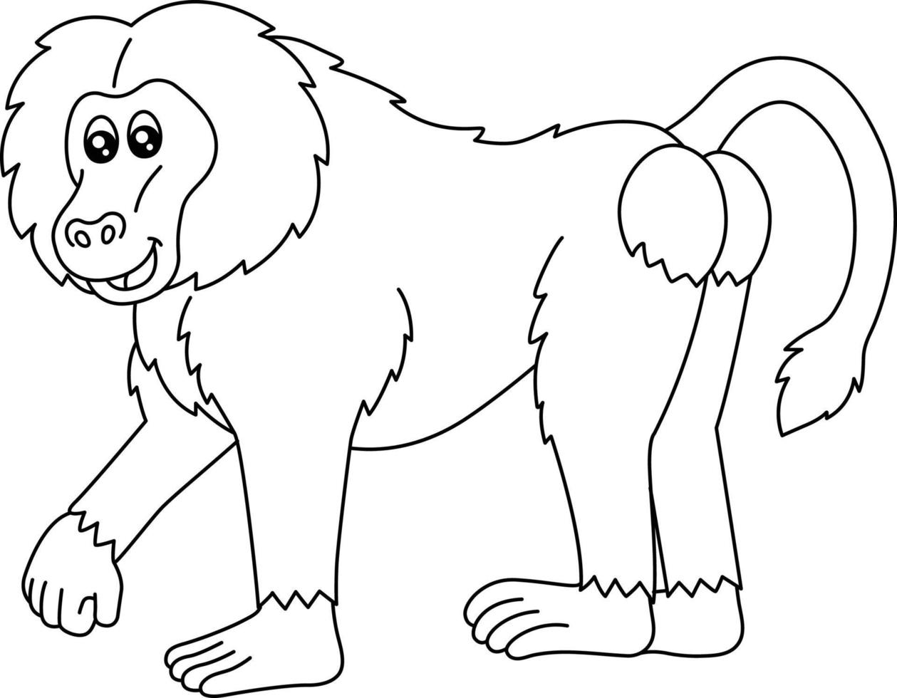 baviaan kleurplaat geïsoleerd voor kinderen vector