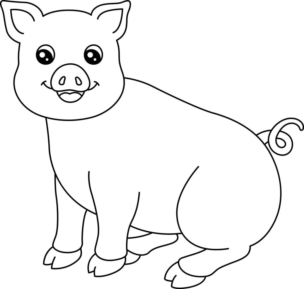 varken kleurplaat geïsoleerd voor kinderen vector