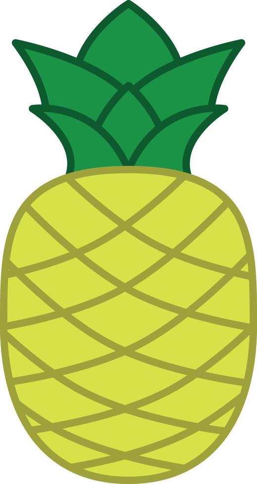 ananas gevuld overzicht pictogram fruit vector