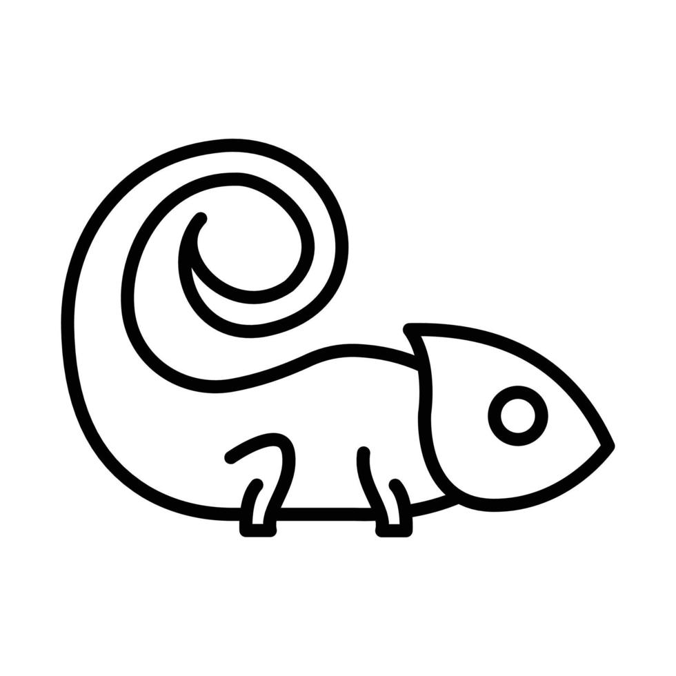 kameleon schets pictogram dier vector