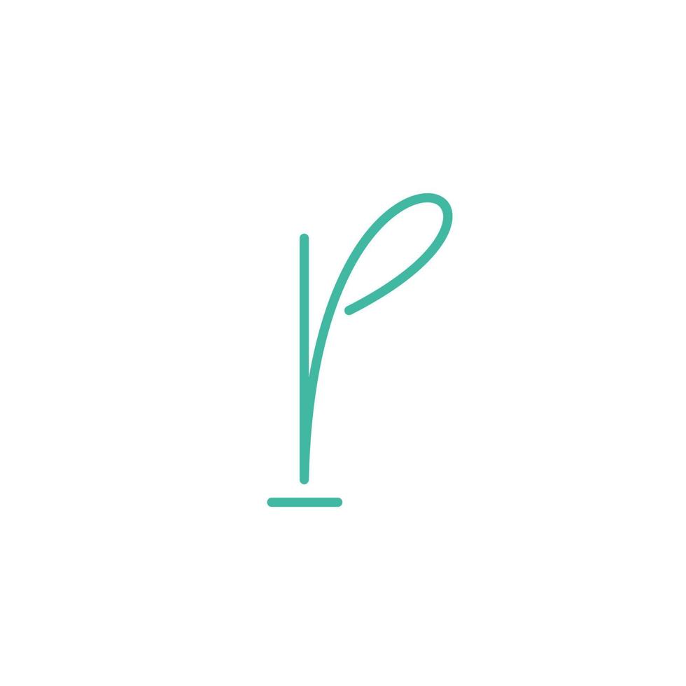 het logo met de initialen letter p is eenvoudig en natuurlijk vector