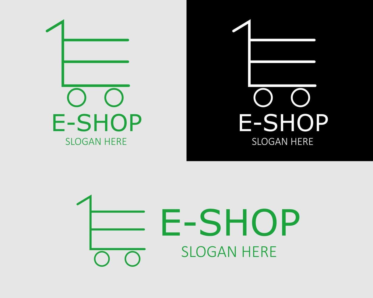 illustratie vector ontwerp van e-shop logo sjabloon