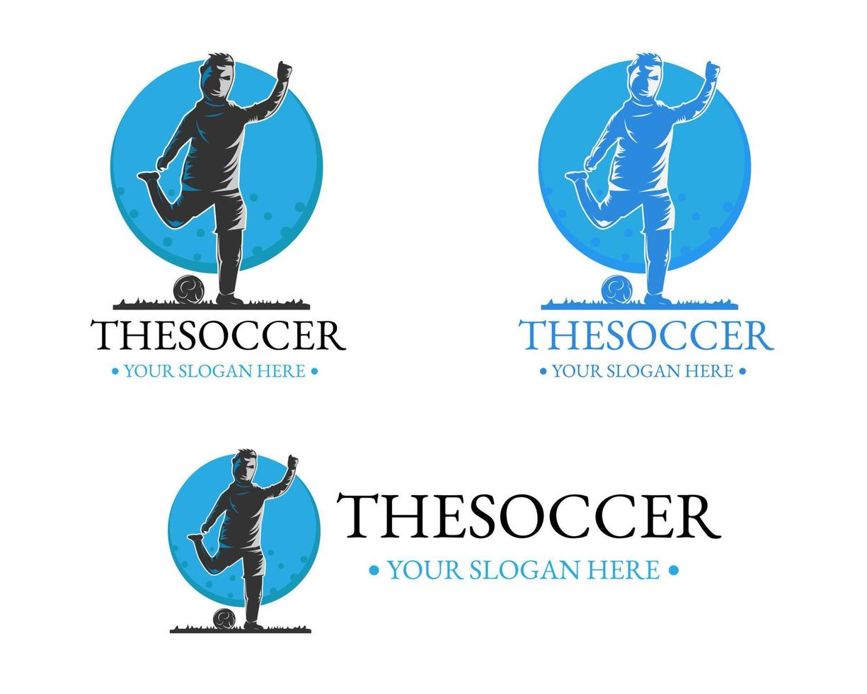 illustratie vector ontwerp van voetbal logo mascotte sjabloon