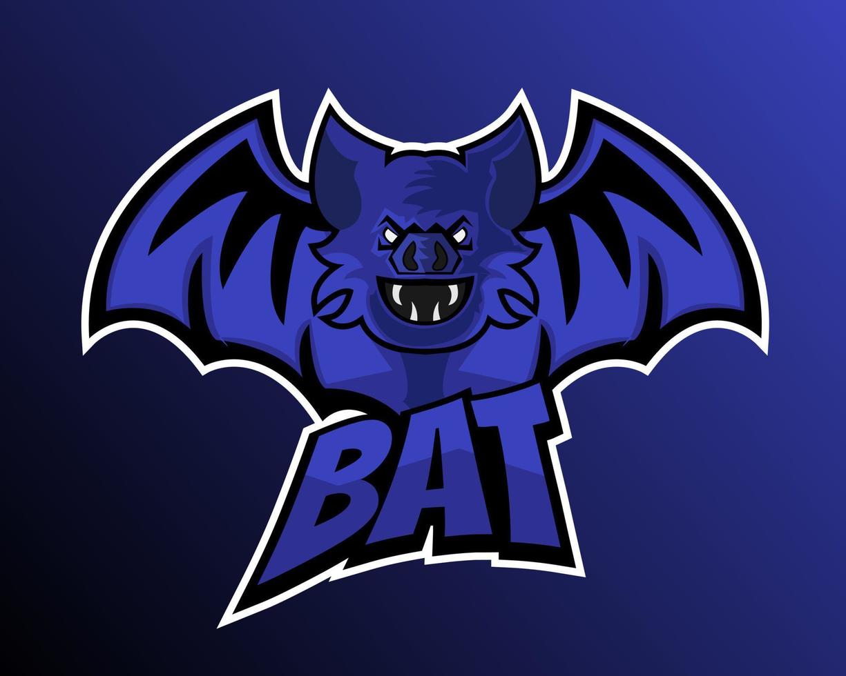 illustratie vector ontwerp van vleermuis esport logo sjabloon