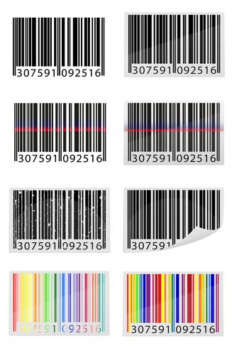 stel pictogrammen barcode vectorillustratie vector