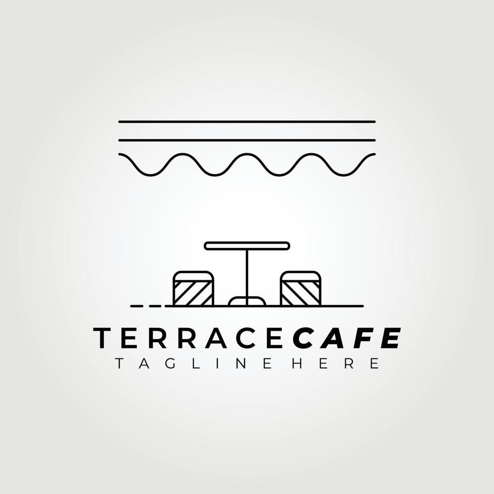 terras, straat café logo vector illustratie ontwerp grafisch, minimalistisch lijn kunst logo ontwerp