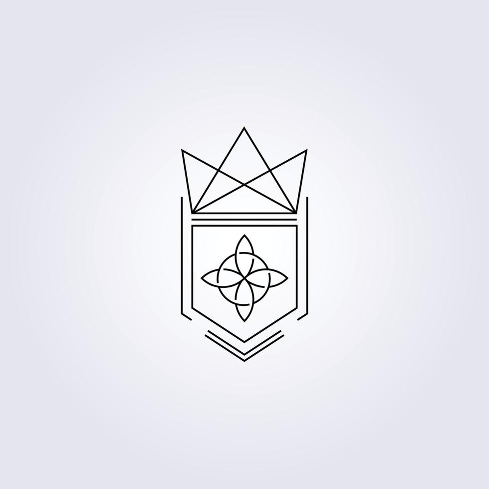eenvoudig ierland iers keltisch symbool pictogram logo vector illustratie ontwerp schild kroon logo creatief logo