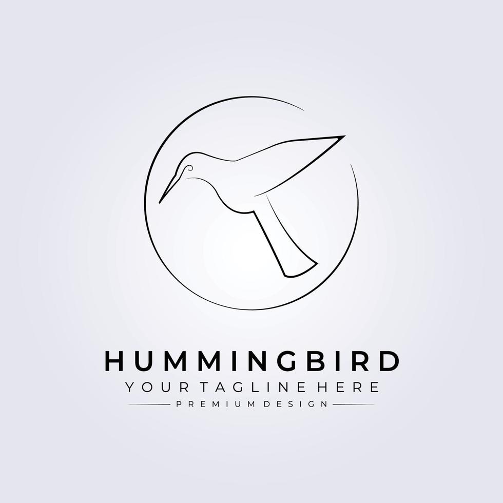colibri vogel, kolibrie lijn kunst logo, eenvoudig dier vector illustratie ontwerp